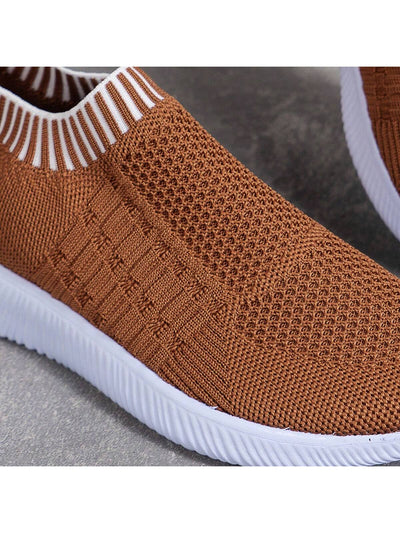 Fashion-Forward Knit Sneakers with Striped Design for Year-Round Outdoor Adventures