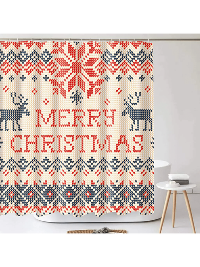 Transform your bathroom into a winter wonderland with our Christmas Cheer Fabric Shower Curtain. This festive Xmas bath decoration, measuring 72 inches, adds a touch of holiday spirit to any space. Easy to clean and durable, it's the perfect addition to your holiday decor.