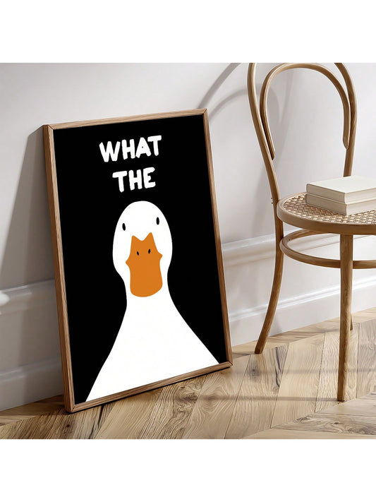 Quirky Duck Print Canvas Art: Fun Bathroom Decor for a Splash of Pink