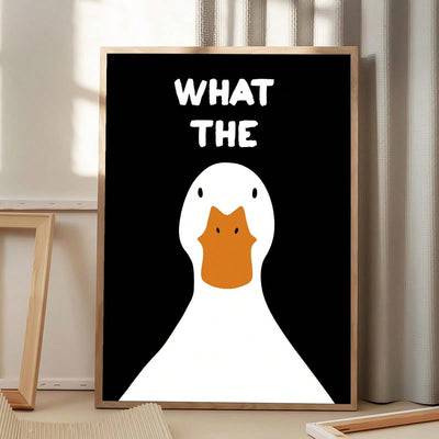 Quirky Duck Print Canvas Art: Fun Bathroom Decor for a Splash of Pink