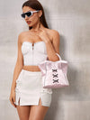 Woven Bustier Corset Top Handle Bag: Street Funny Y2K Fashion for the Cool Hot Girl