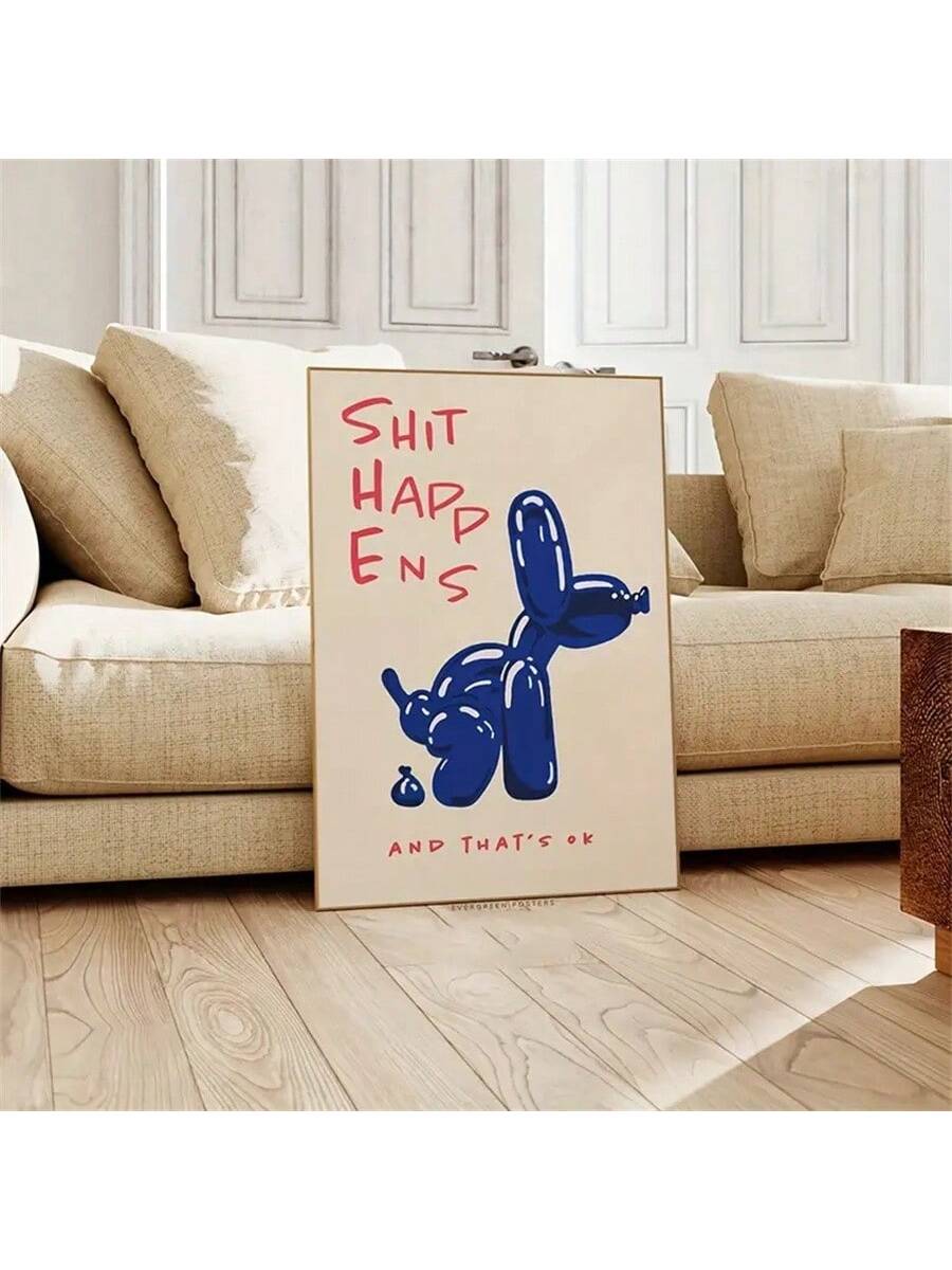 Add a splash of fun and creativity to your space with this Inspirational Balloon Dog Canvas Art Print. Its playful design brings a cheerful vibe, perfect for brightening up your home or office walls. Unframed for easy customization, this contemporary piece invites you to express your unique style and inspire joy every day.
