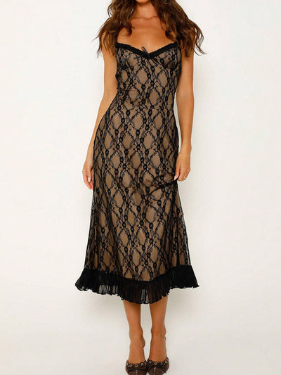 Luxe Lace Ruffle Slip Dress: Perfect for Summer Elegance