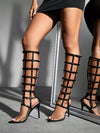 Roman Pattern High Heel Sandals: Sexy and Chic Halloween Style