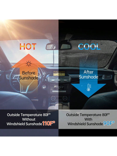 Cute Eyes Auto Sunshade for Vehicles – Foldable with Free Suction Cups