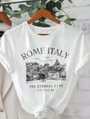 Rome, Italy Skyline Graphic Tee - Casual Round Neck T-Shirt Celebrating the Eternal City