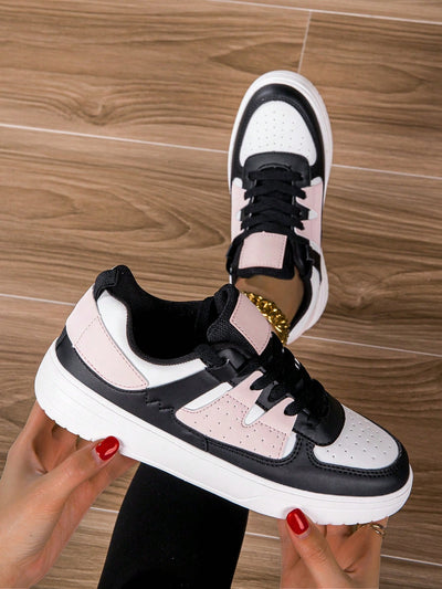 Pretty in Pink: Leopard Print Casual Student Sneakers for Women