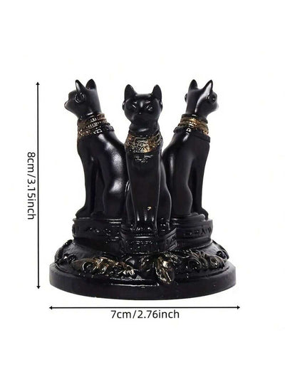 Elegant Bastet Cat Statue with Crystal Ball Stand - Enchanting Resin Collectible Figurine for Home and Garden Décor