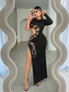 Slither in Style: Snake Skin Animal Print One Shoulder Dress