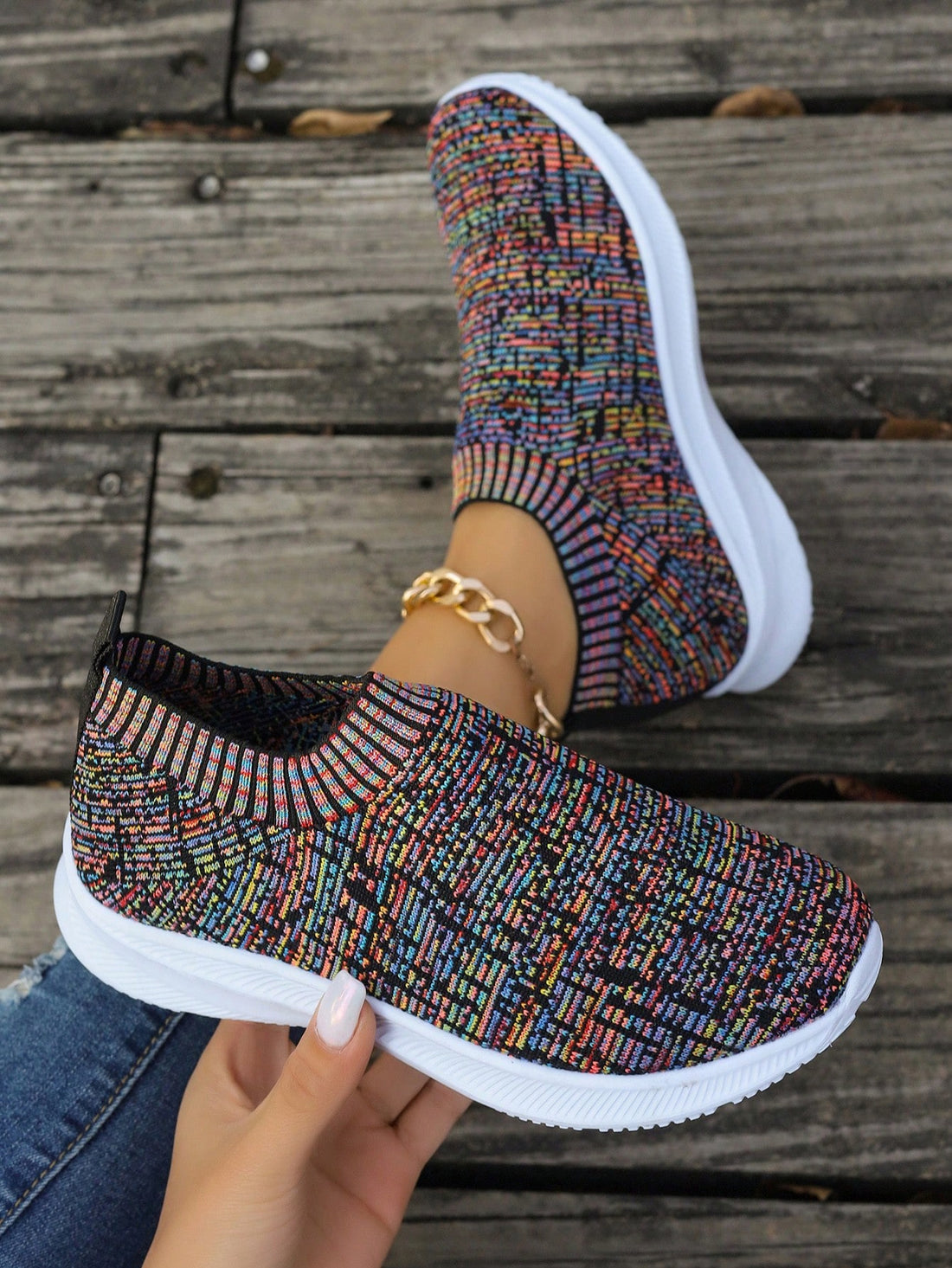 Introducing our Women's Breathable Knitted Slip-On Sports Shoes - the perfect combination of style and comfort! These lightweight and comfortable casual sneakers are designed to keep your feet feeling cool and fresh, making them ideal for any physical activity. Say goodbye to uncomfortable shoes and hello to your new favorite pair!