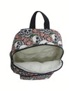 Skull Rose Print Backpack: Stylish and Spacious Waterproof Multi-Functional Travel Bag