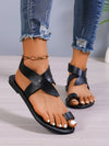 European American Style Rivet Buckle Flat Sandals for Women