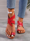 European American Style Rivet Buckle Flat Sandals for Women