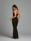 Black Magic: Haute Sophisticated Lace Bodycon Maxi Dress