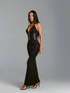 Black Magic: Haute Sophisticated Lace Bodycon Maxi Dress