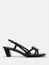 Black Color Contrasting Chunky Heel Sandals: Elegant Business Chic