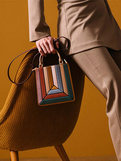 Vibrant Rainbow Patchwork Handbag: The Ultimate Versatile Accessory for Any Occasion