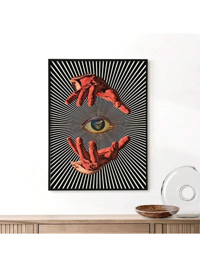 Psychedelic Framed Art Decoration: Modern Minimalist Canvas Print for Home Decor & Gift