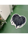 Heartfelt Home: Black Heart Pattern Carpet Rug for All Rooms