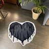 Heartfelt Home: Black Heart Pattern Carpet Rug for All Rooms