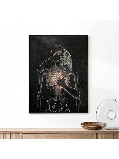 Embrace the Darkness: Skeleton Lover Canvas Wall Art for Home Decor