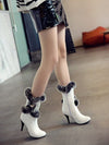 Stay Stylish and Cozy with Women's Genuine Rabbit Fur High Heel Short Boots