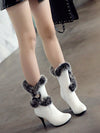 Stay Stylish and Cozy with Women's Genuine Rabbit Fur High Heel Short Boots