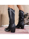 Stunning Skull Design Chunky Heel Riding Boots: A Western Holiday Must-Have