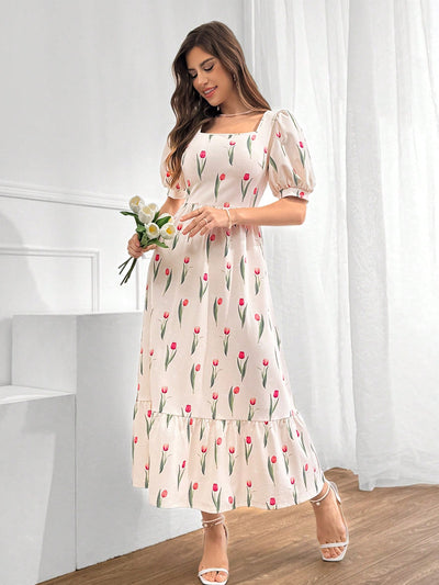 Effortlessly Elegant: Floral Print Puff Sleeve Dress for Every Occasion