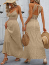 Chic Hollow Spaghetti Strap Backless Flare Dress for Effortless Vacation Style