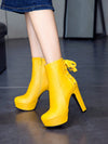 2024 European and American Style Platform Ankle Boots with Waterproof Platform