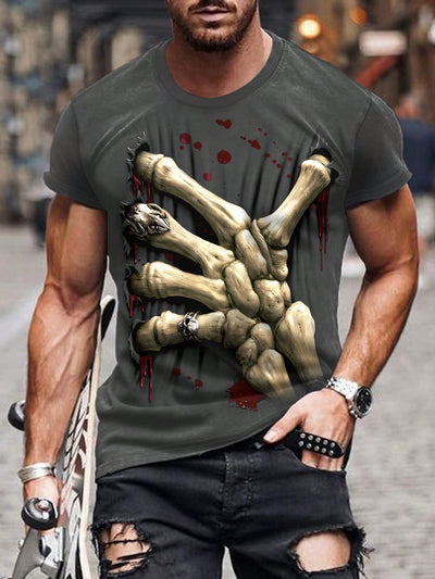 Skulls and Style: Men's Casual Short Sleeve T-Shirt for Summer