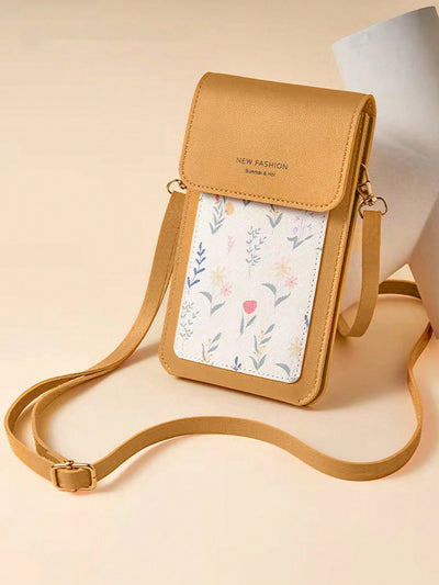 Floral Print Crossbody Bag with Touch Screen Cell Phone Wallet: Stay Fashionable and Convenient