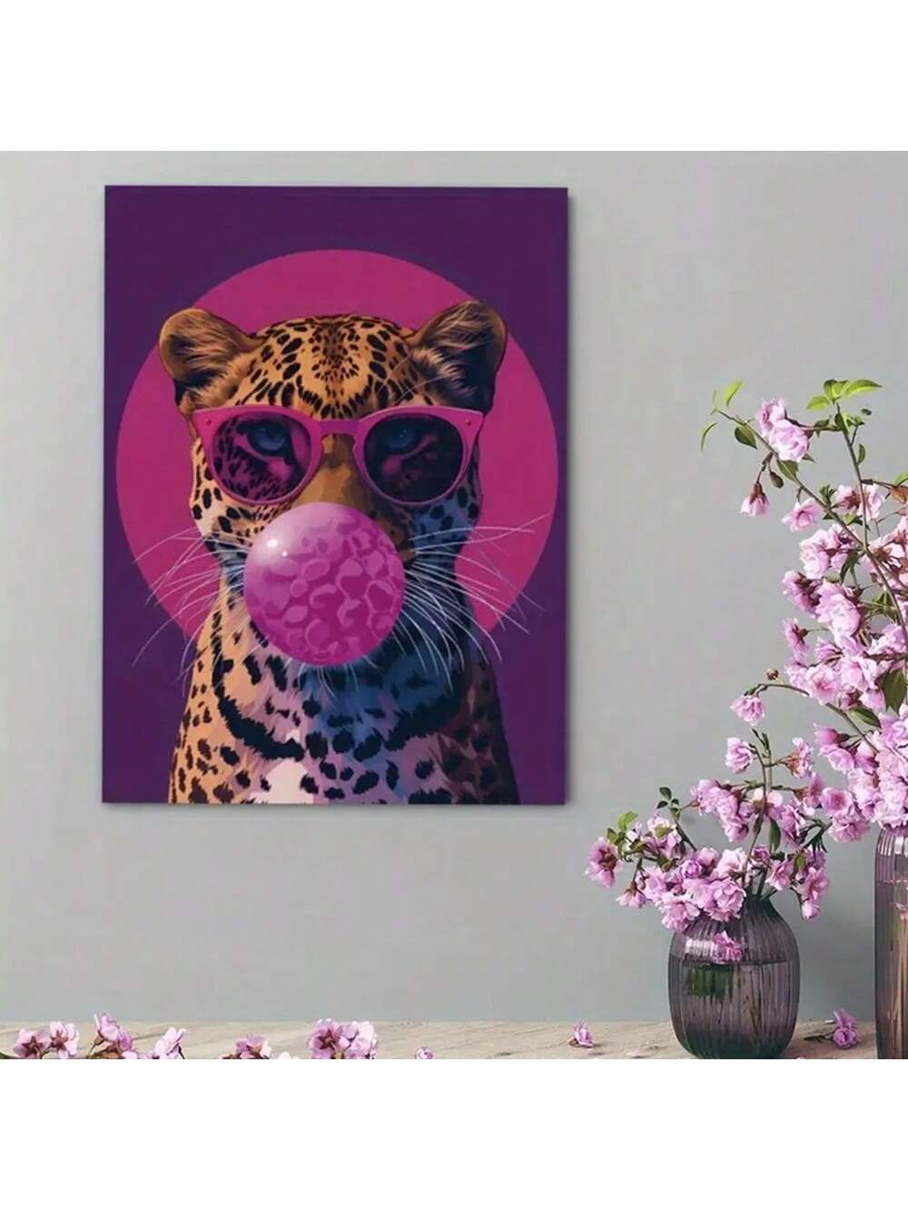 Add a touch of modern sophistication to your space with our Bubble Gum Leopard Abstract Canvas Painting. Featuring bold lines and vibrant colors, this painting is perfect for elevating the decor of your bedroom, living room, or corridor. Made with high-quality materials, it will bring life and character to any wall it adorns.