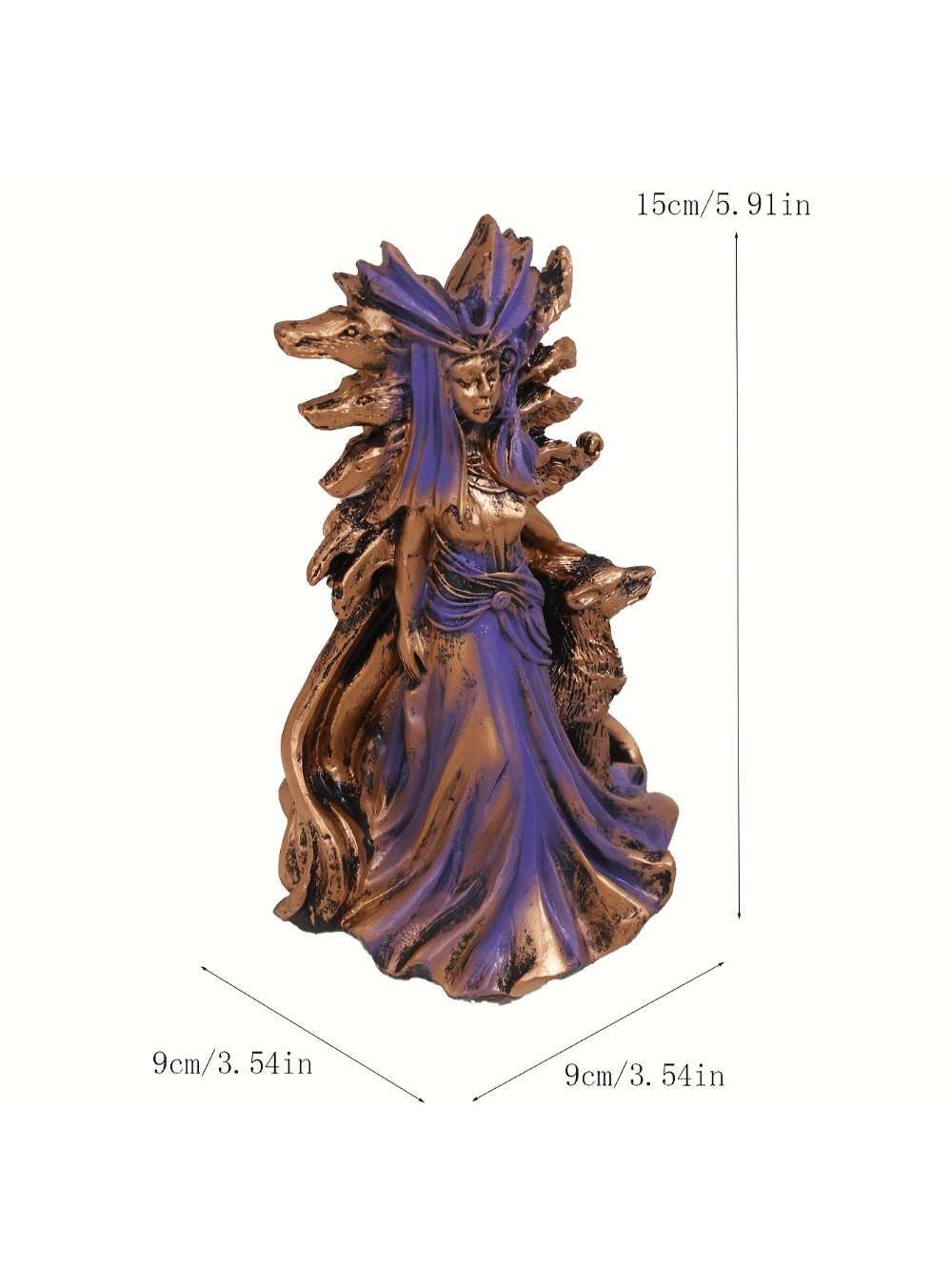 Elevate your home décor with our Enchanting Hecate Goddess Statue. Made of gothic resin, this mystical craft features the powerful Hecate accompanied by her loyal dog. Invite the ancient goddess of magic and crossroads into your home and feel her transformative energy. Perfect for any mystical or gothic themed space.