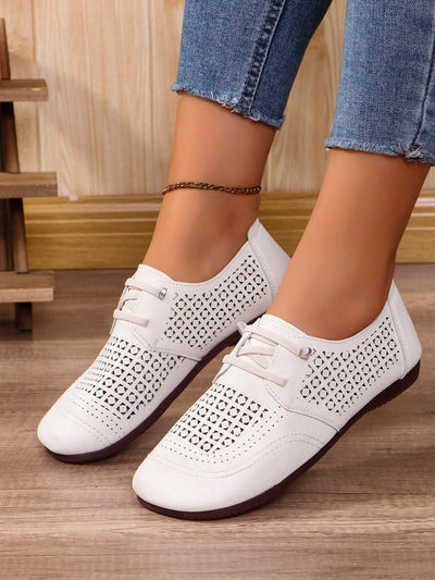 Vintage Summer Chic: Hollow-Out Slip-On Shoes for Women