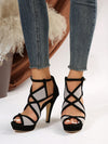 Fashionable Hollow Out Ankle Strap Platform Sandals: Elevate Your Style