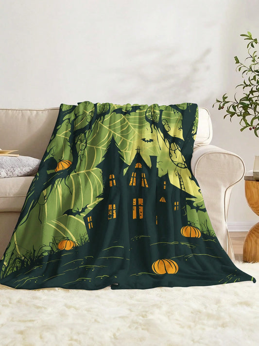 Spooky Season Soft Plush Blanket: Halloween Patterns for Festive Home Decor