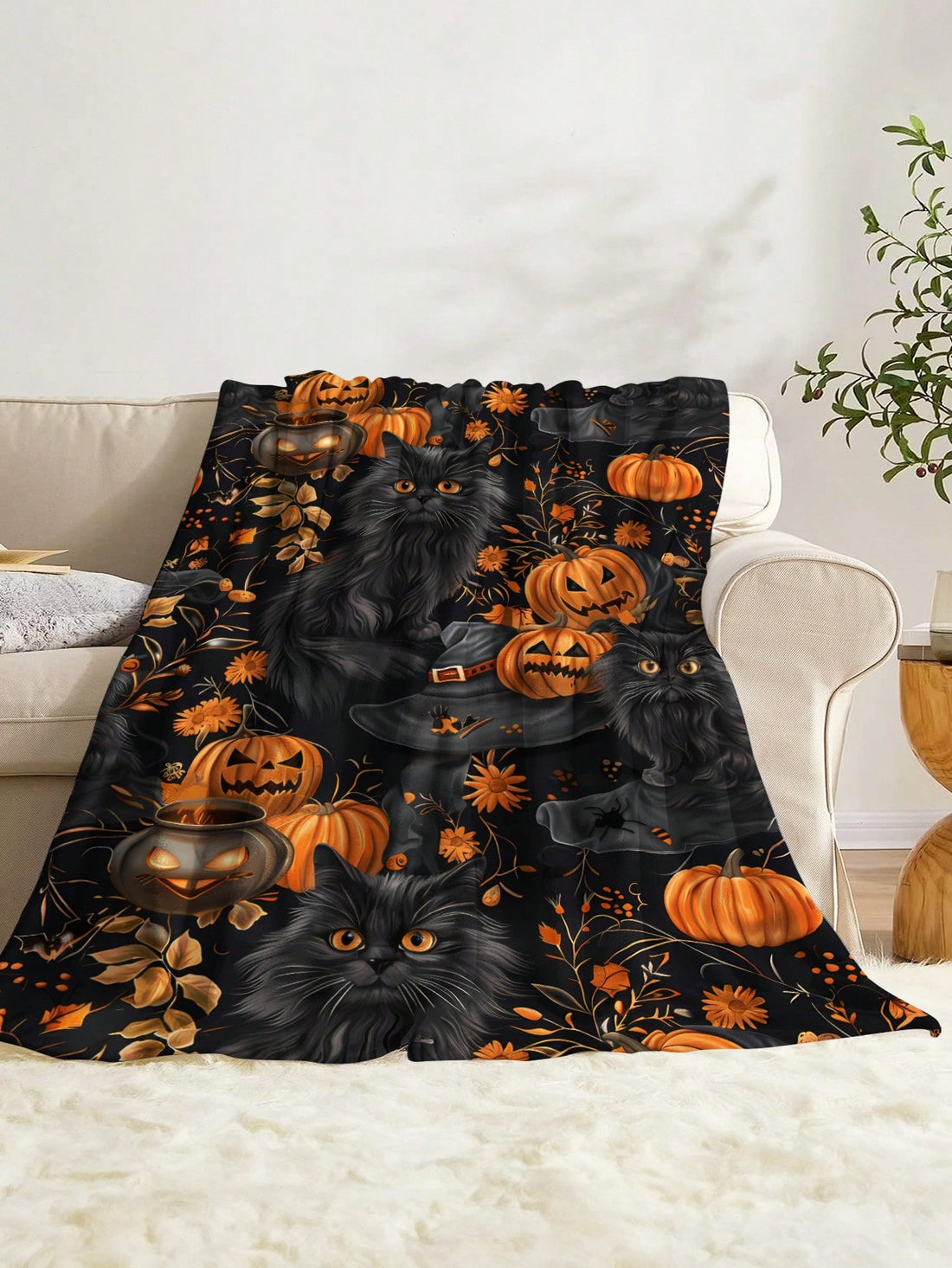Upgrade your home decor with our Cute Halloween Square Printed Plush Blanket. This versatile and stylish blanket is perfect for all seasons, keeping you cozy and comfortable. The fun Halloween designs add a touch of whimsy to any room. A must-have for any Halloween enthusiast!