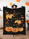 Festive Halloween Plush Blanket with Spooky Animal Patterns - Perfect for Home Decor and Travel