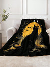 Festive Halloween Plush Blanket with Spooky Animal Patterns - Perfect for Home Decor and Travel