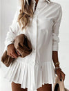 Effortless Elegance: Casual Button-Up Shirt Dress with Foldable Collar