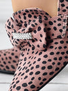 Leopard Print Rhinestone Bow Pumps: Chic and Comfortable for Work and Play