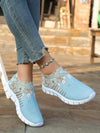 Chic Comfort: Women's Breathable Knit Sneakers - Lightweight & Odor-Resistant Casual Sport Shoes