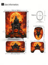 Spooky Chic Pumpkin Skull Bathroom Set: Shower Curtain, Toilet Mat, and Bathmat Ensemble