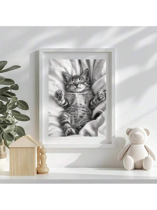 Adorable Animal Art Trio: Tiger, Cat, and Koala Canvas Wall Prints - Perfect for Dorms, Bedrooms, and Home Decor