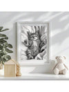 Adorable Animal Art Trio: Tiger, Cat, and Koala Canvas Wall Prints - Perfect for Dorms, Bedrooms, and Home Decor