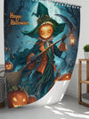 Halloween Bathroom Decor Set: Bat & Pumpkin Shower Curtain and Mat Collection