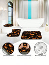 Halloween Bathroom Decor Set: Bat & Pumpkin Shower Curtain and Mat Collection