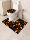 Halloween Bathroom Decor Set: Bat & Pumpkin Shower Curtain and Mat Collection